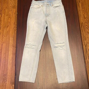 & Denim stonewashed straight jeans size 27